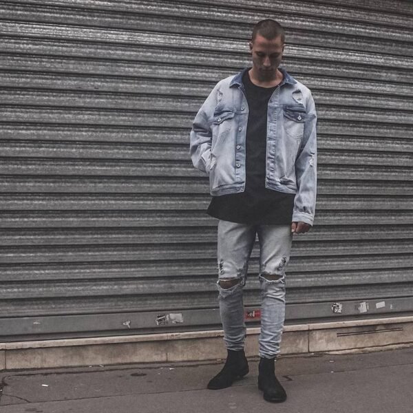 Oversized Men's Batwing Sleeve Coat – Loose-Fit Trendy Street Style Jacket